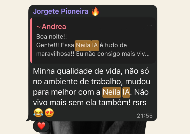 Depoimento de Jornete sobre a Neila IA CRAS
